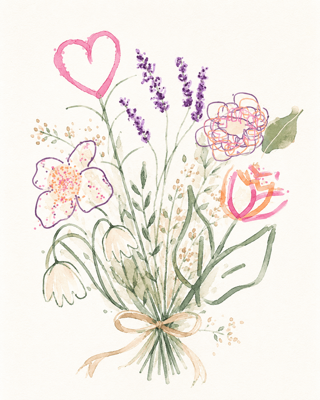 Assembled bouquet artwork made by 6 contributors